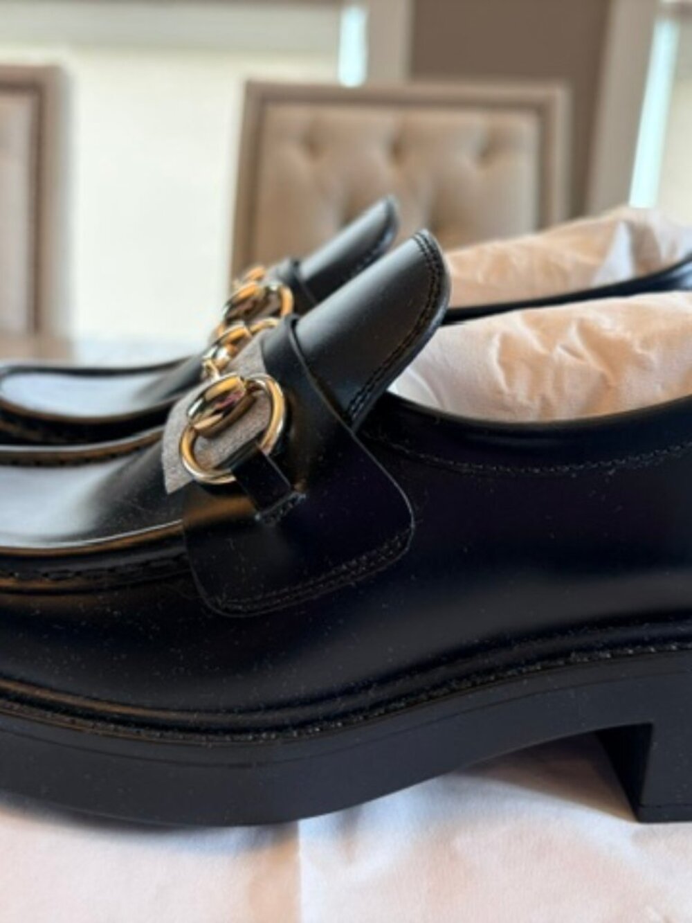NIB Gucci Horsebit Leather Loafers, Black Size 34.5 (4.5) - Picture 6 of 13